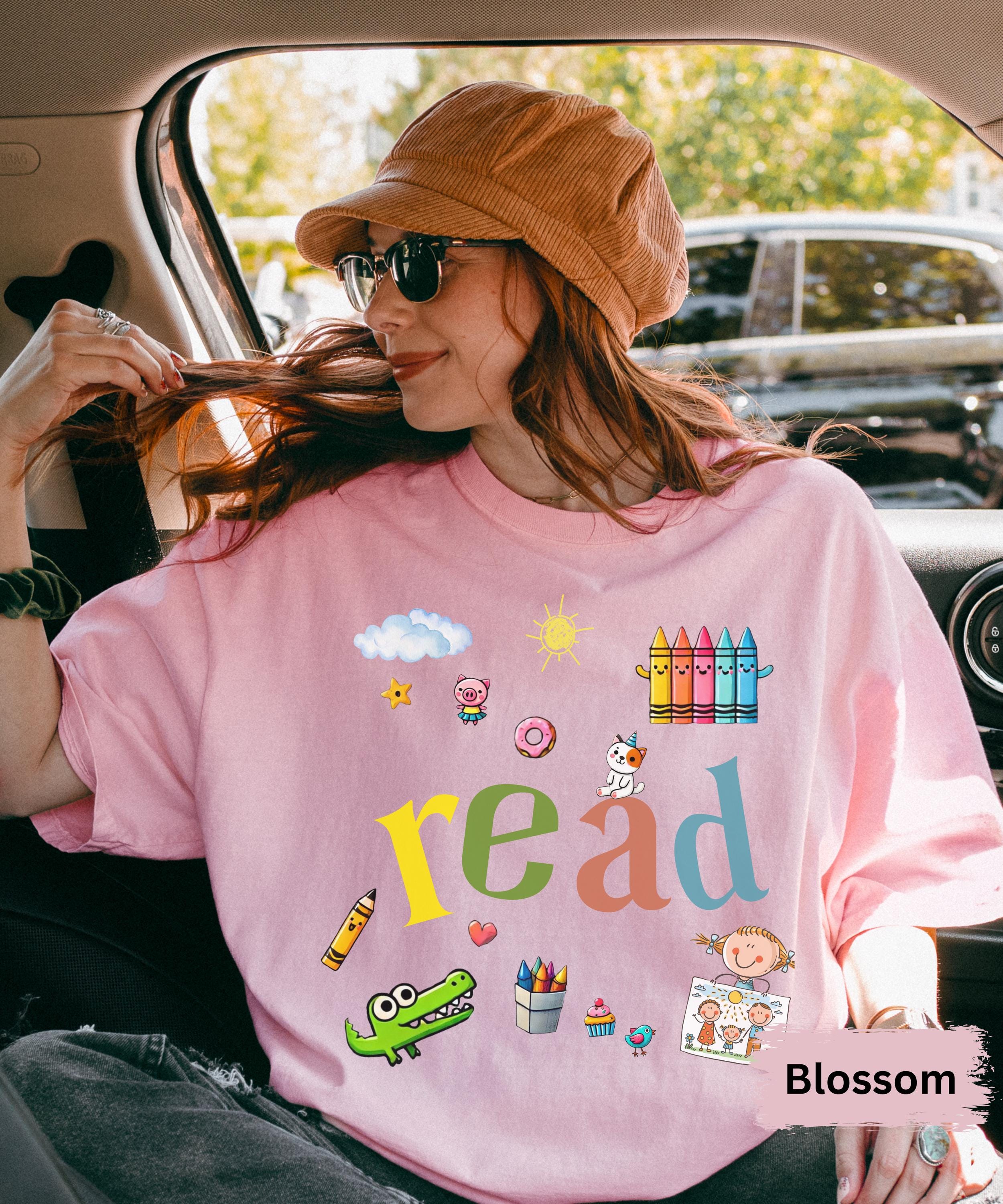 Reading Teacher T-Shirt For Women - Kindergarten Teacher Shirt, Children's Book Lover Top, Fun Educator Tee