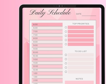 Printable Daily Schedule Template -5 Colors