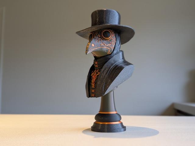 ペスト医師の胸像（サポート付きとサポートなし）、ペスト医師のSTL 3D