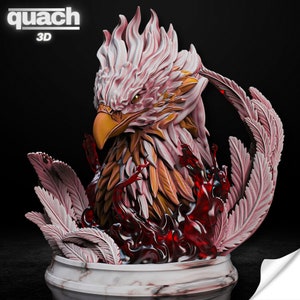 Phoenix Bust (Pre Supported and Unsupported), Phoenix Stl File 3D Printing, Phoenix Stl 3D model design, Statue STL, Phoenix Digital STL