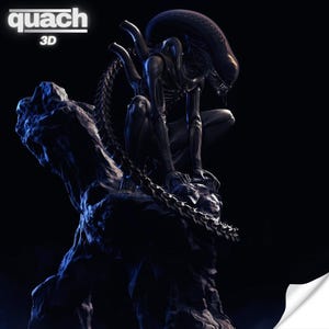 Alien Xenomorph Statue, Alien Stl File 3D Printing, Predator Stl 3D model design, Statue, Xenomorph Digital STL, Alien Creature Stl