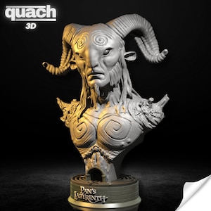 The Faun Bust, The Faun Stl 3D Printing, Pan&#39;s Labyrinth Stl 3D model design, The Faun Statue STL, The Faun Digital STL, The Faun 3D Model