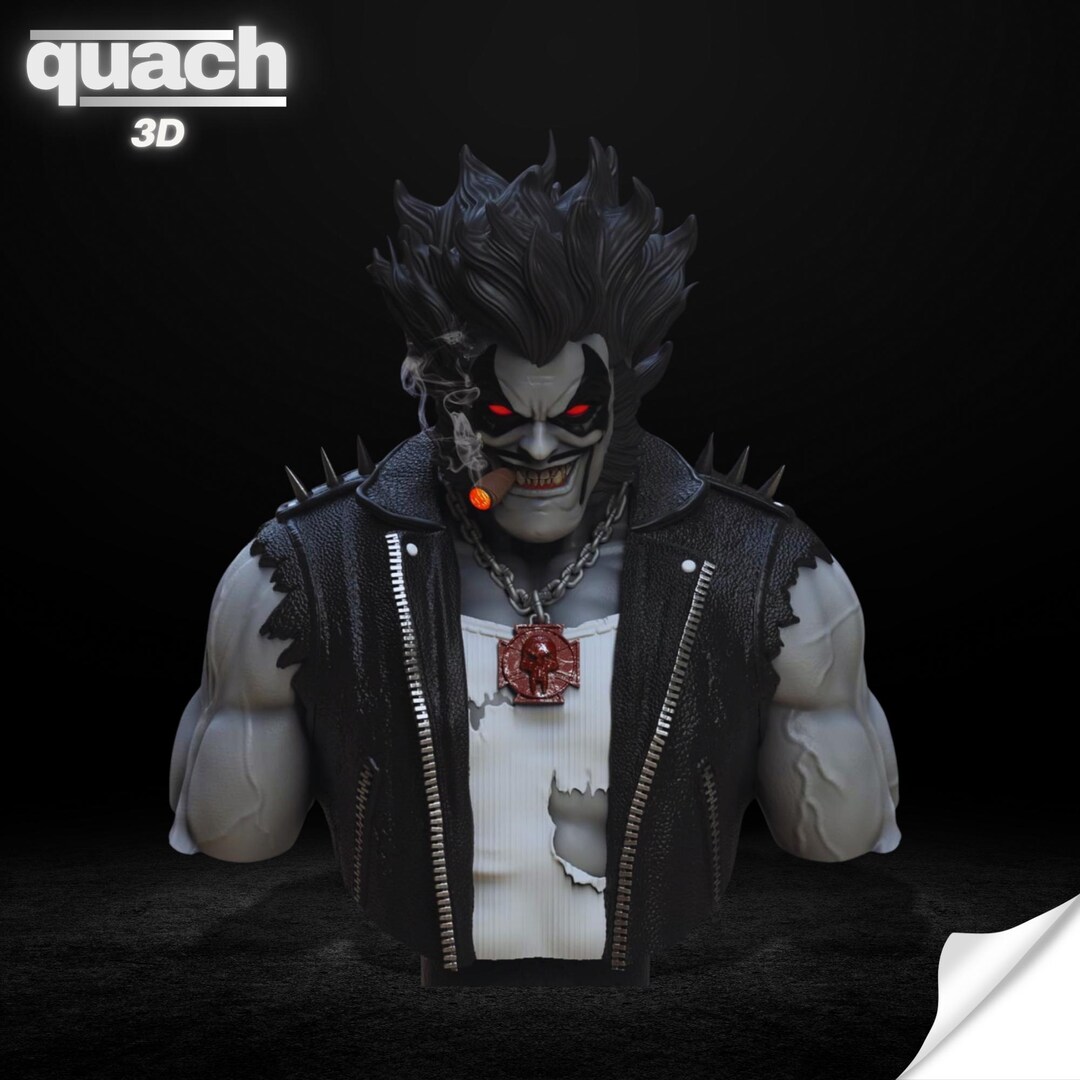 Lobo Bust (pre Supported and Unsupported), DC Comics Stl File 3D ...
