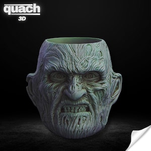 Freddy Krueger Head Bowl (Pre Supported and Unsupported), Freddy Stl File 3D Printing, Elm Street Stl 3D model design, Digital Statue STL