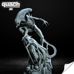 Xenomorph Statue, Predator Statue Stl File 3D Printing, Alien Stl 3D model design, Statue, Xenomorph Digital STL, Xenomorph Digital 3D Model
