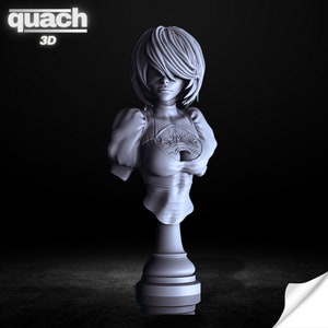 2B Nier Automata Bust (Pre Supported and Unsupported), Nier Automata Stl 3D Printing, 2B Stl 3D model design, Statue STL, 2B Digital STL