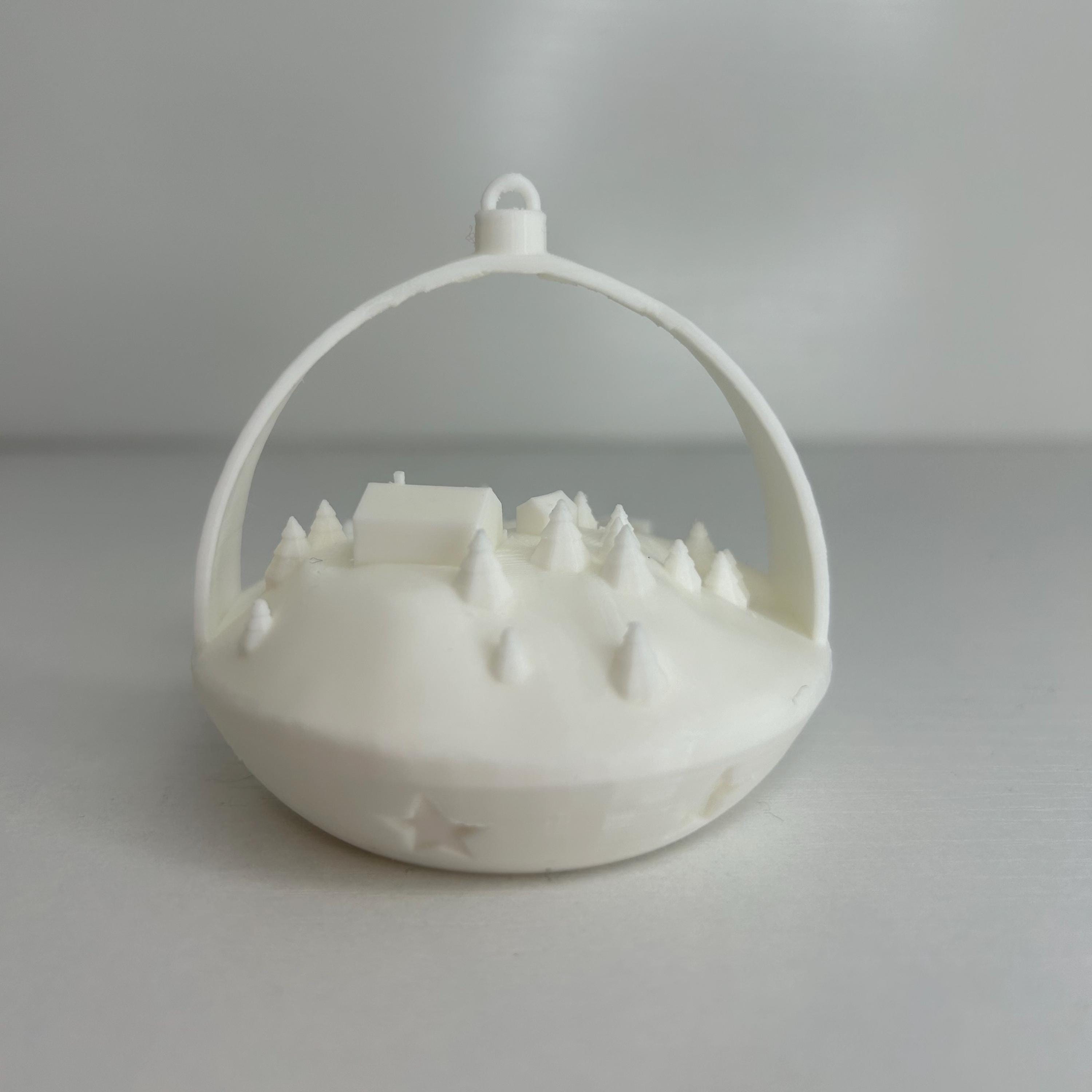 Christmas Snowscape Ornament 3D Printed - Etsy