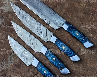 Juego de cuchillos forjados a mano, juego de cuchillos de cocina, juego de cuchillos de chef, juego de cuchillos de acero, los mejores regalos de aniversario de acero de alto carbono hechos a mano, Día de la Independencia