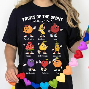Christian Shirt, Boho Christian Tshirt, Custom Comfort Colors, Bible Verse T-Shirt, Faith Top, Religious Apparel for Women, Fruit of Spirit
