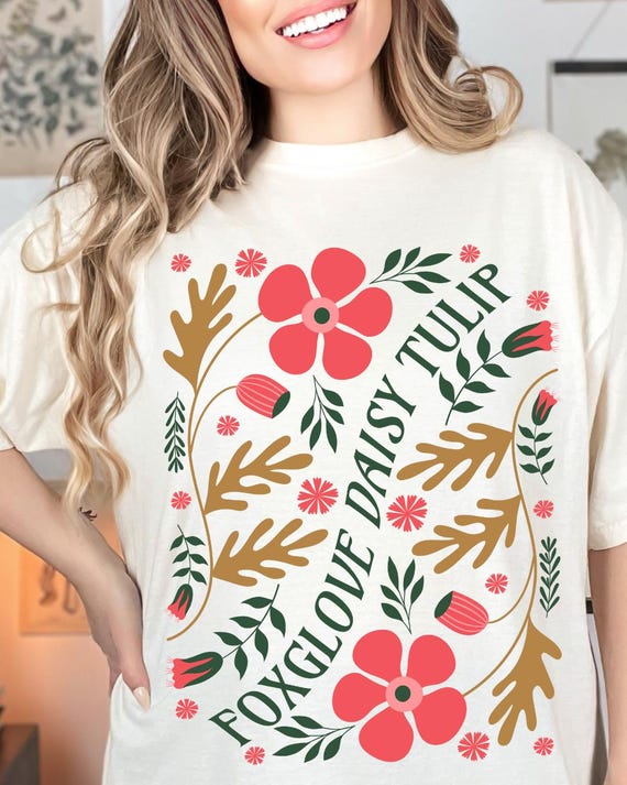 Foxglove Daisy Tulip Shirt, Subtle FDT Shirt, Floral FDT