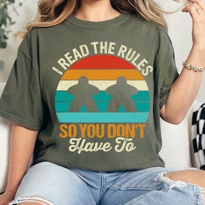 Board Game shirt,I Read The Rules So You Don&#39;t Have To shirt, Retro Geeky tee, Board Games Outfit, Board game t-shirt,