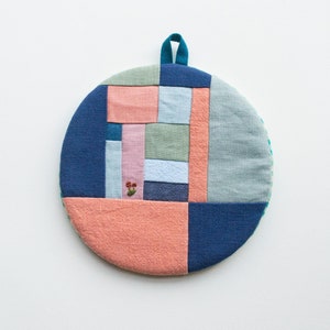 Patchwork #2 - Cotton Linen Trivet & Pot Holder