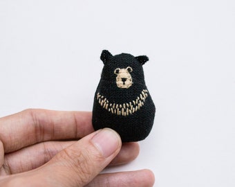 Sun Bear mini embroidered brooch pin - Little Sunny