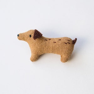 Doggy mini embroidered brooch pin D