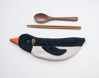 Penguin travel cutlery pouch case