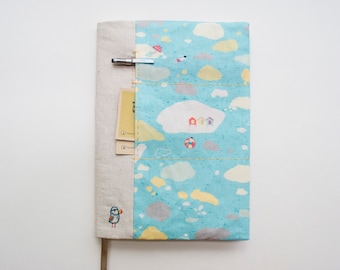 Island Archipelago Puffin - adjustable A5 fabric bookcover