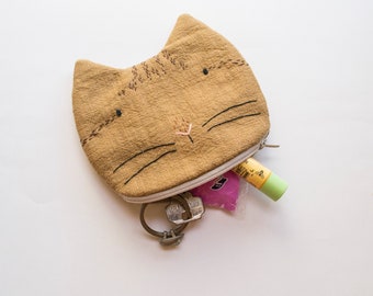 Tabby Cat small zip pouch case