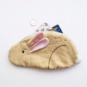 Rabbit Bunny loaf small zip pouch