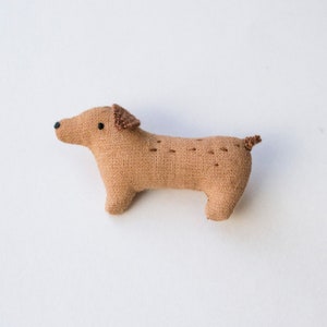 Doggy mini embroidered brooch pin C