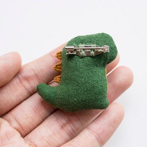 T-rex Dinosaur mini embroidered brooch pin image 2