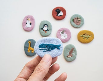 Hand-embroidered Animal Sew-on Patches