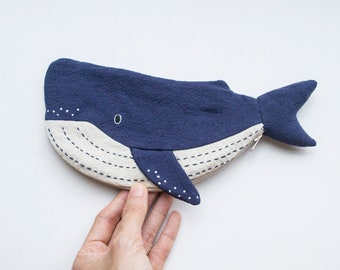 Humpback Whale small zip pouch case