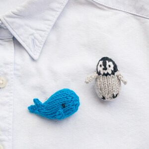 Wee the whale knitted amigurumi brooch image 5