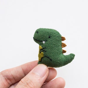 T-rex Dinosaur mini embroidered brooch pin