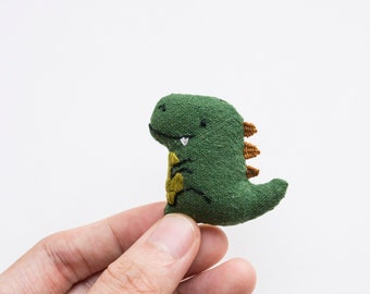 T-rex Dinosaur mini embroidered brooch pin