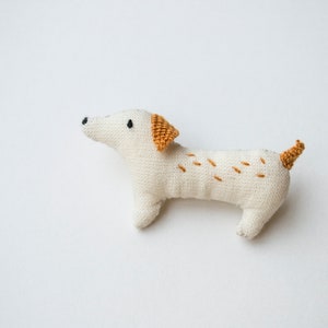 Doggy mini embroidered brooch pin B