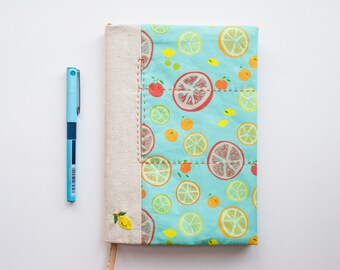 Citrus Summer - adjustable A5 fabric bookcover