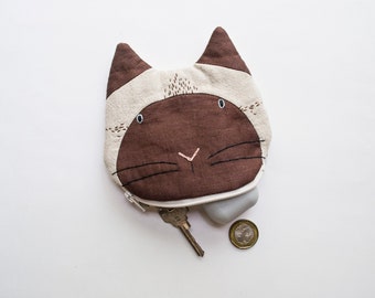 Siamese Cat small zip pouch case