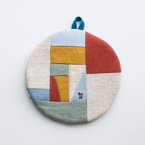 Patchwork #3 - Cotton Linen Trivet & Pot Holder