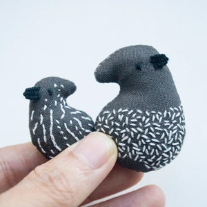 Tapir parent and child mini hand-embroidered brooch pins image 6