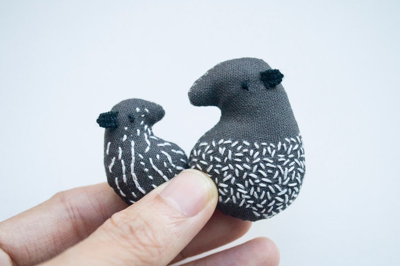 Tapir parent and child mini hand-embroidered brooch pins image 6