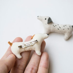 Doggy mini embroidered brooch pin image 5