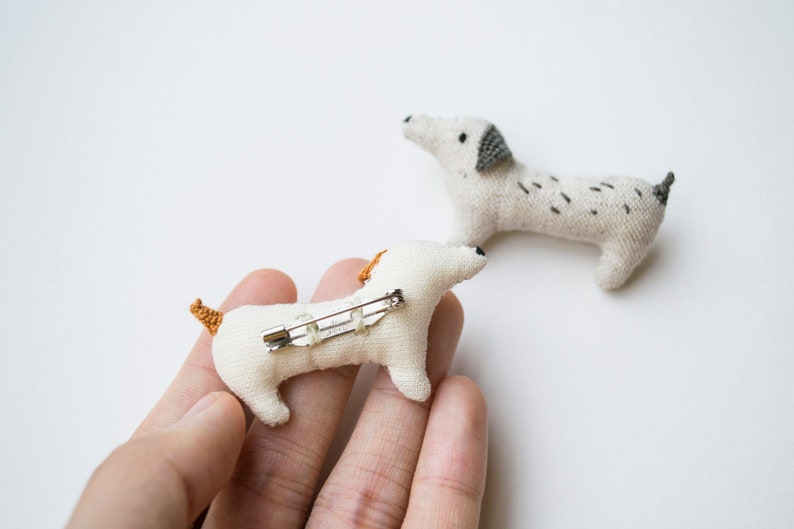 Doggy mini embroidered brooch pin image 5