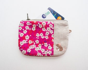 Liberty Hand-Embroidered Petit Zip Pouches