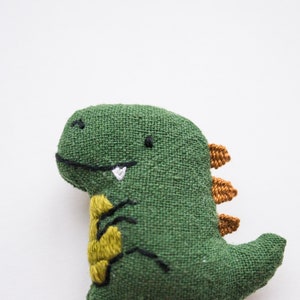 T-rex Dinosaur mini embroidered brooch pin image 3