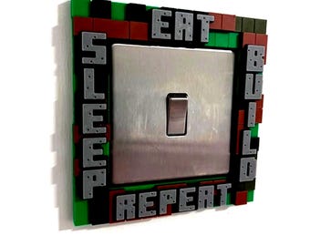 Personalised Pixel Gamer Light Switch Surround, Gaming Bedroom Decor, Kids Room Light Switch Cover, Custom Name Gift, 3D Printed UK