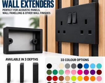 Extensor de pared para interruptor de enchufe, panel acústico, espaciador de pared de 10 mm, 15 mm y 20 mm, simple o doble, 33 colores.