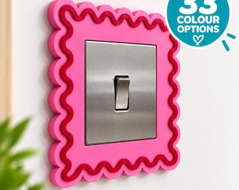 Interruptor de luz y marco de enchufe festoneados de dos tonos, decoración para habitación infantil, impresión 3D (Reino Unido)