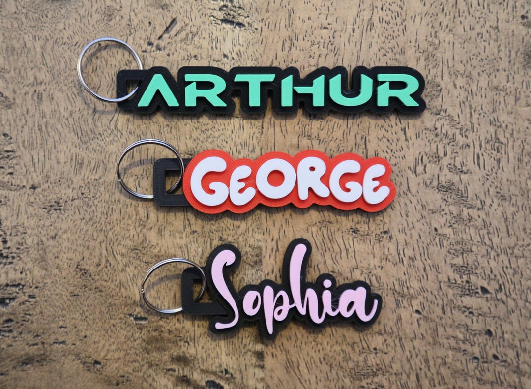 Personalized 3D Printed Name Keychain Set: Custom Bag Tags - Etsy