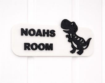 Personalized Dinosaur Bedroom Door Sign - Kids Room Decor