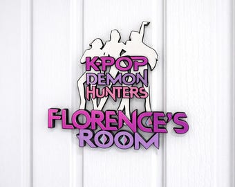 Personalized K-Pop Demon Hunters Door Sign, Anime Room Decor