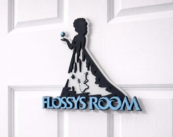 Personalized Frozen Door Sign – Elsa Room Decor, Custom Name