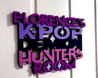 Personalized K-Pop Demon Hunters Room Sign, Custom Anime Decor