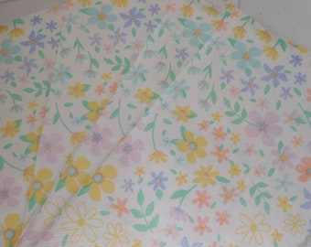Set of Four Paper Napkins for Decoupage and Paper Crafts - Spring Flowers