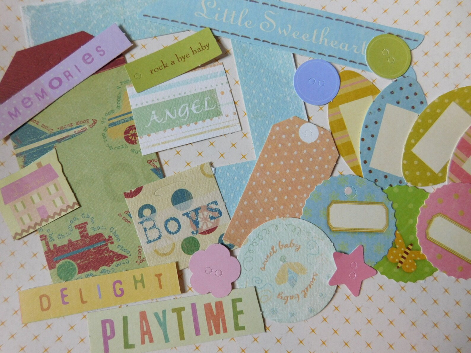 Baby Themed Inspiration Kit DIY Ephemera Scrap Pack for Snail Mail