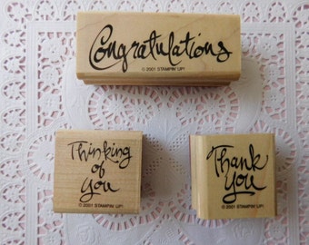 SALE - Set of Three Stamps - Stampin' Up Brand